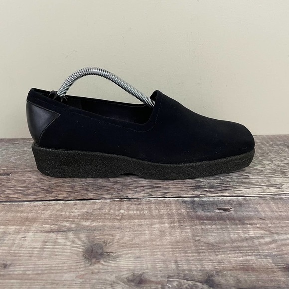Stuart Weitzman Chunky Loafers Black Stretch Fabric Upper Slip On Women's 7.5 M - Picture 1 of 16